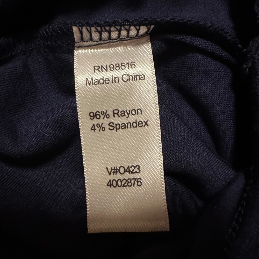 Coldwater Creek Navy Blue Pleat Detail Knit Dress Sleeveless M 10/12 Comfy New - Picture 8 of 9